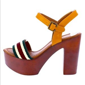 Striped Platform Heel